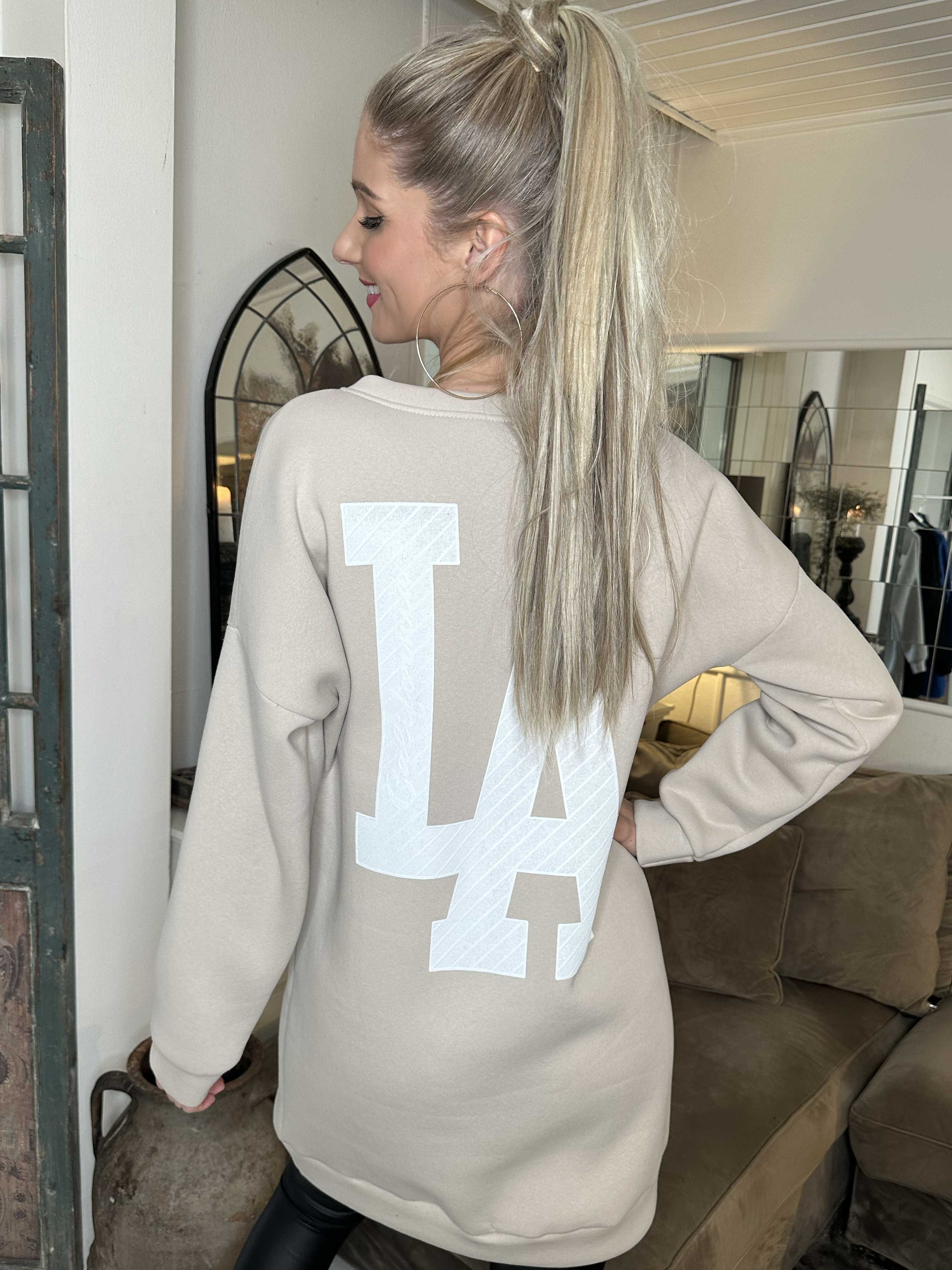 Maida - Lang sweatshirt med LA tryk foran og bagved